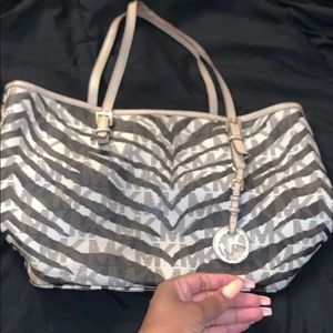 Michael Kors Zebra Monogram Jet Set Tote
